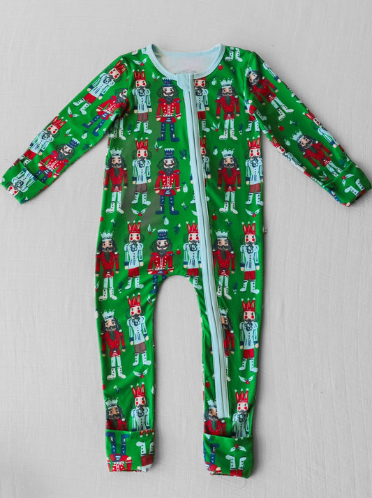 baby girls christmas soldier zip romper