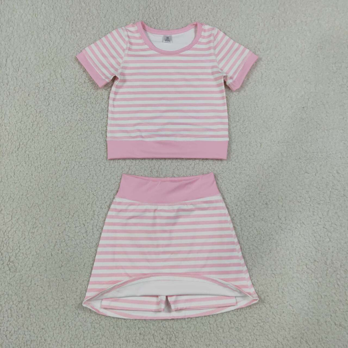 Pink top matching skorts girls summer yoga outfit