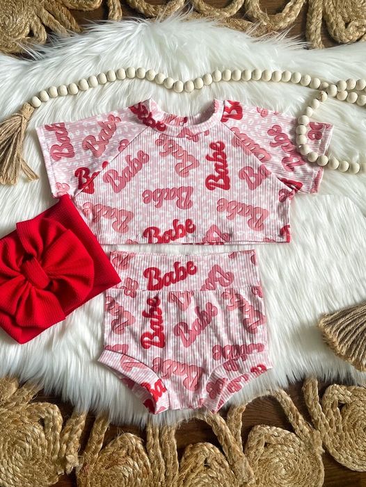 baby girls short sleeve bummies set