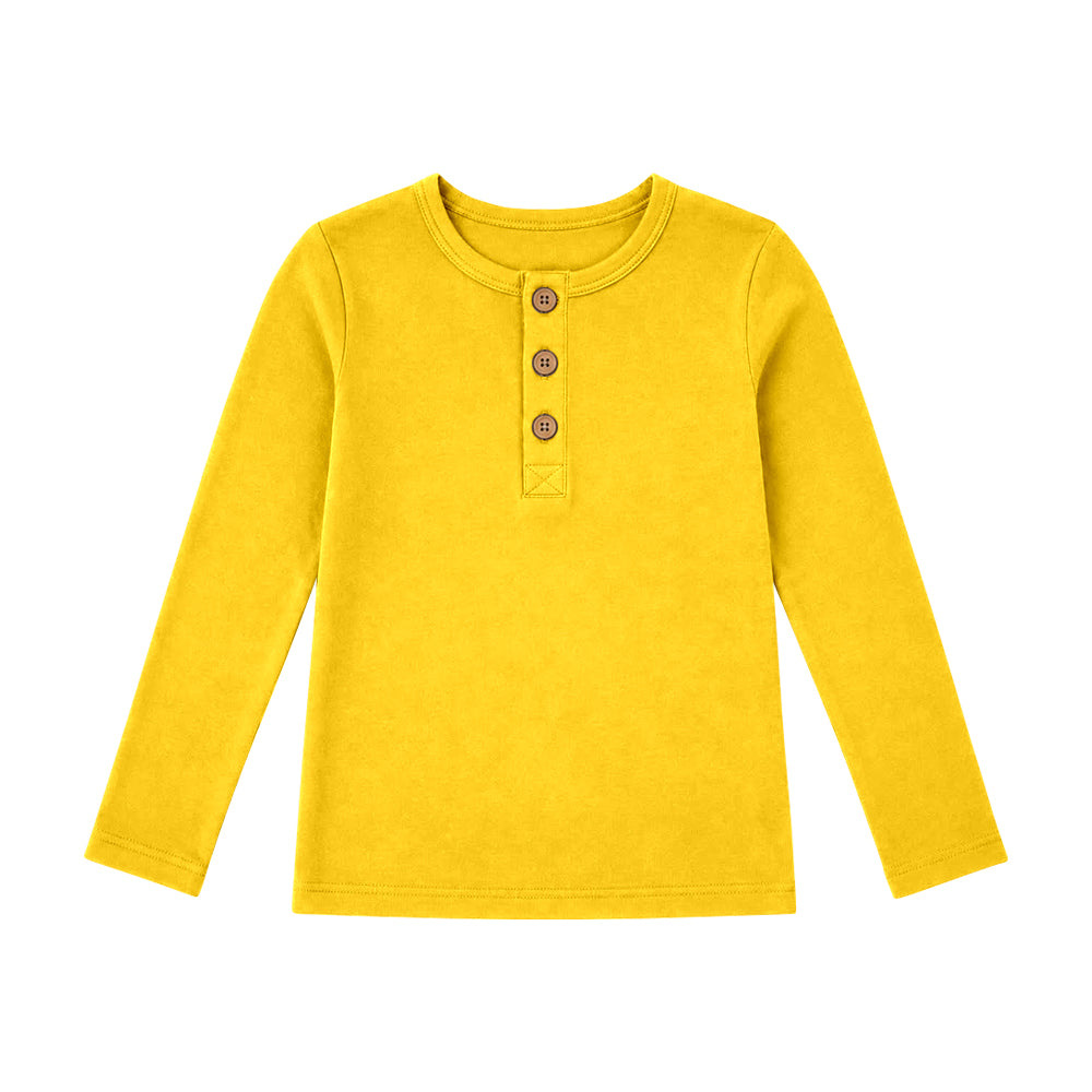 baby girls custom design long sleeve solid color cotton top