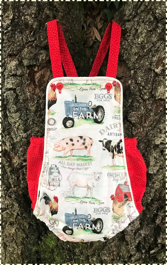 farm animal bubble romper