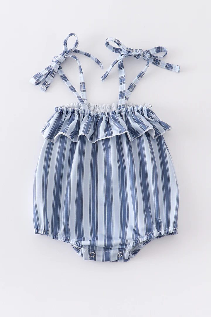 toddle baby girls blue stripes romper