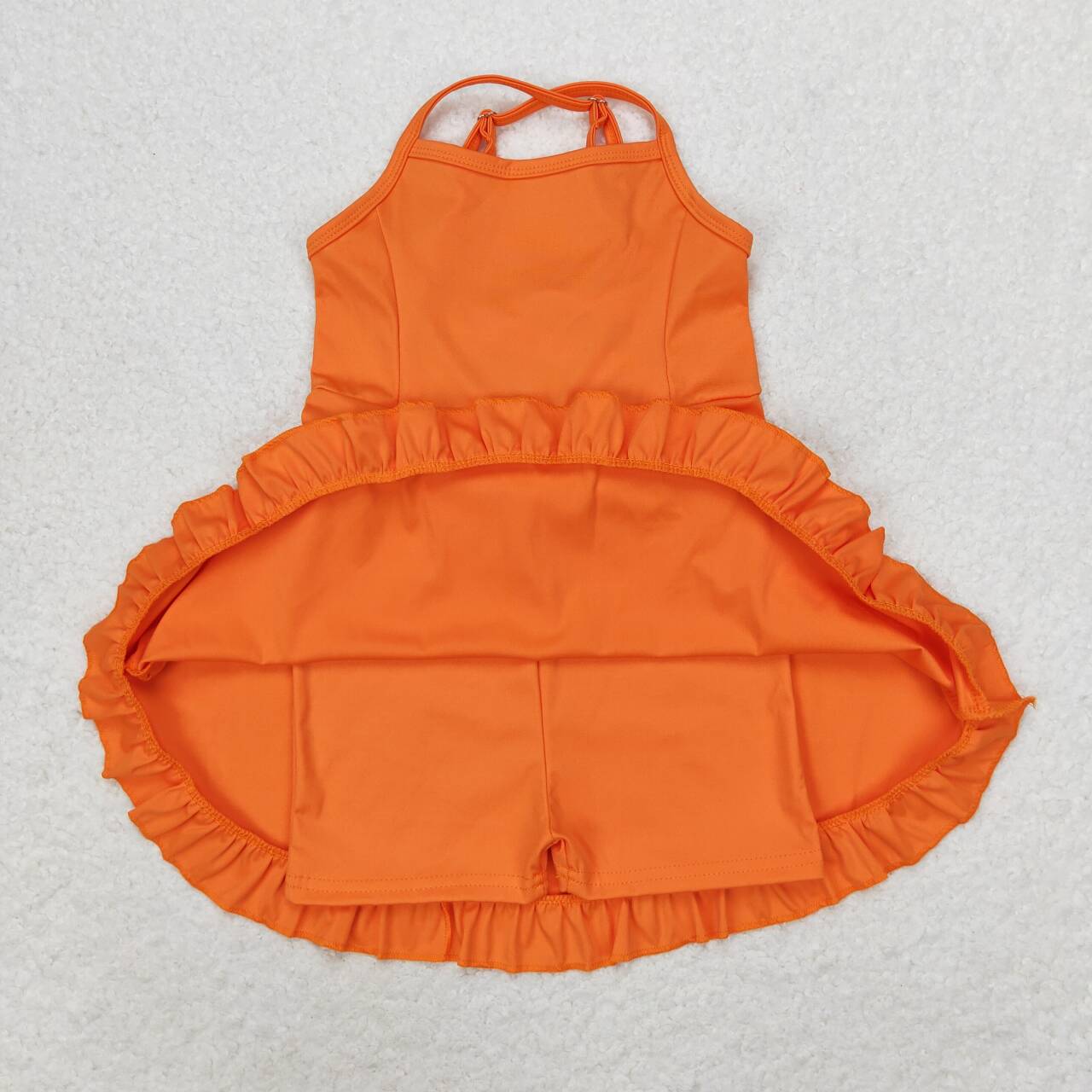 baby girls one piece orange athletic dress