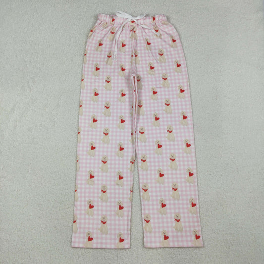Adult women Valentines day dog print pants