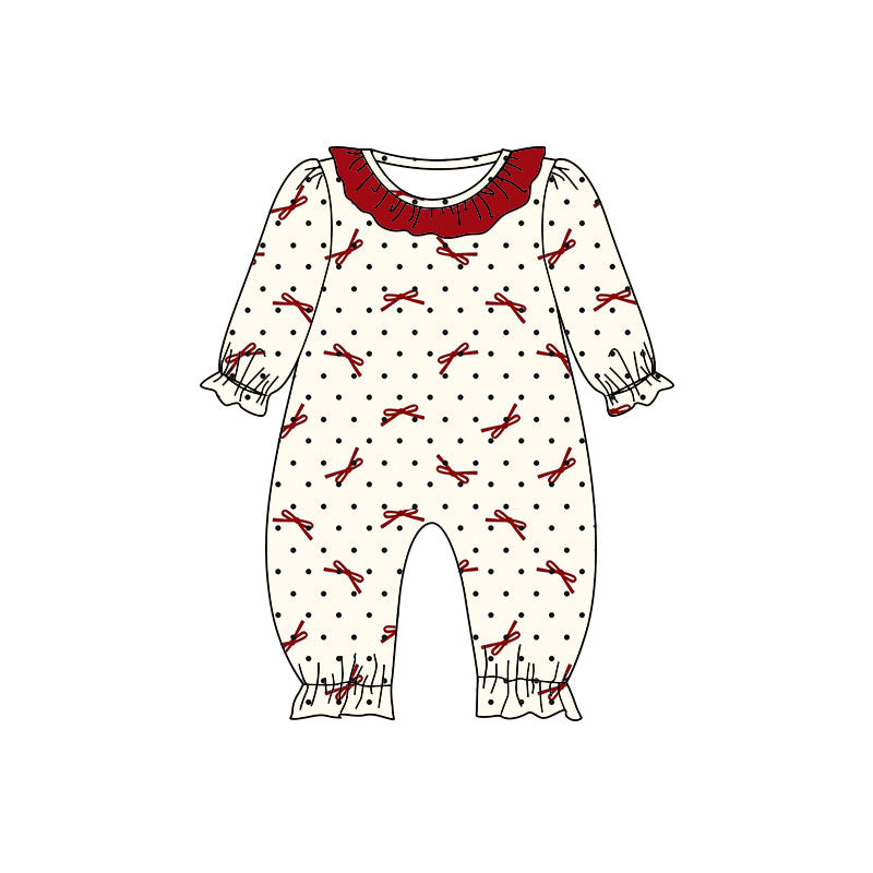 Red bow toddle baby girls summer  romper