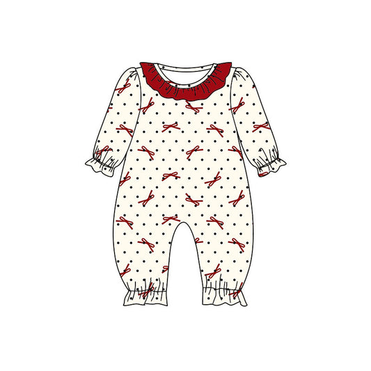 Red bow toddle baby girls summer  romper