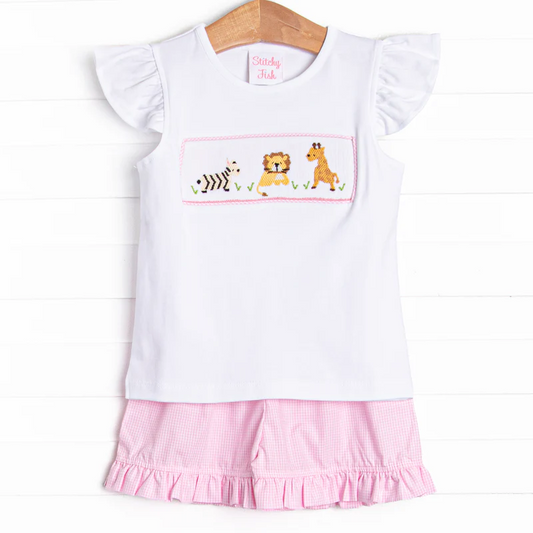 toddle zoo animal pink gingham summer clothes deadline may 20th