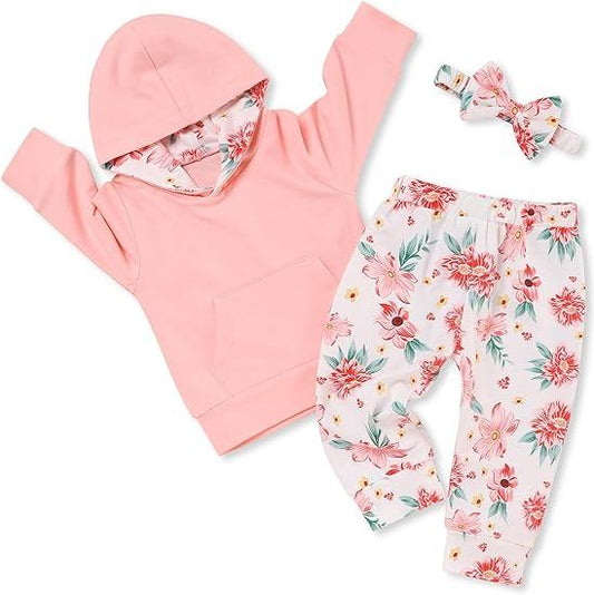 baby  girls spring flora hoodie set