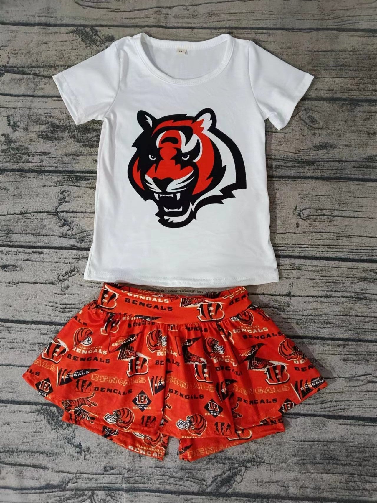 baby girls tiger team cheer skirt outfit