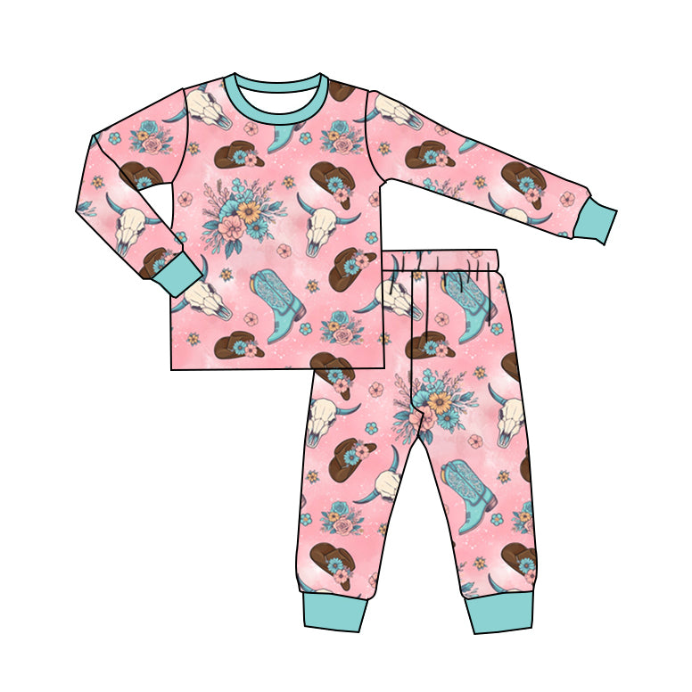 cowgirl western long sleeve pajama set clothes
