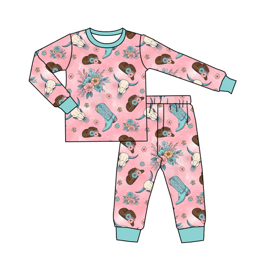 cowgirl western long sleeve pajama set clothes