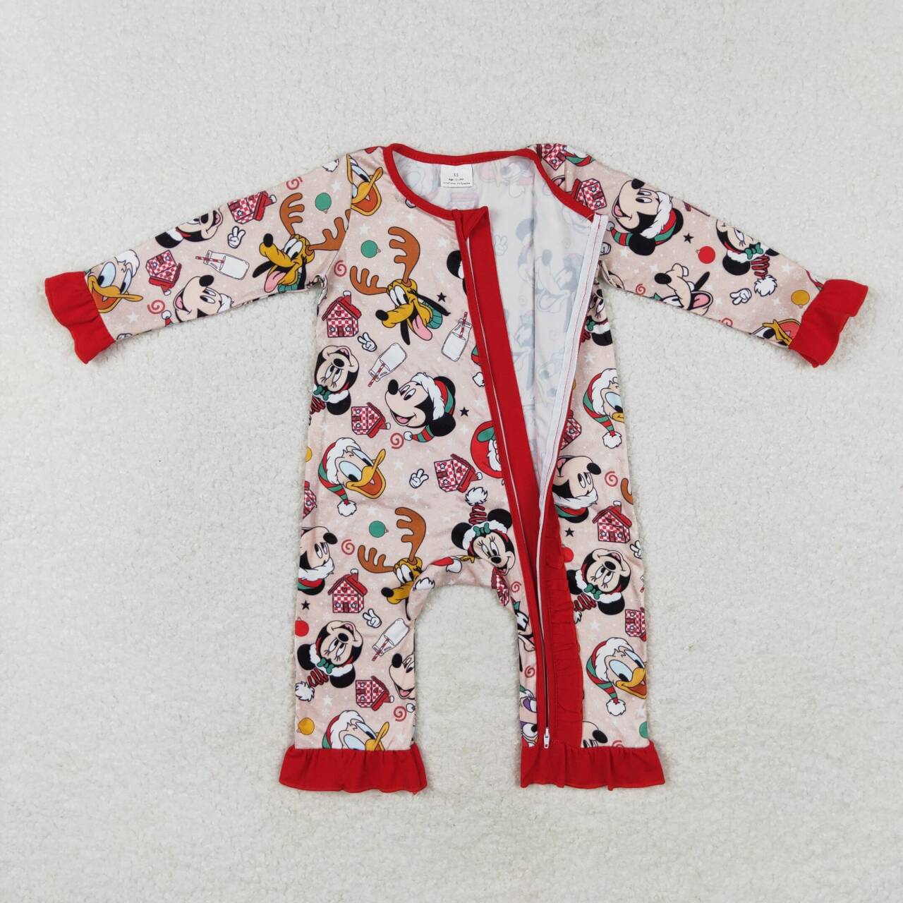 kids baby girls  christmas cartoon reindeer fall winter romper