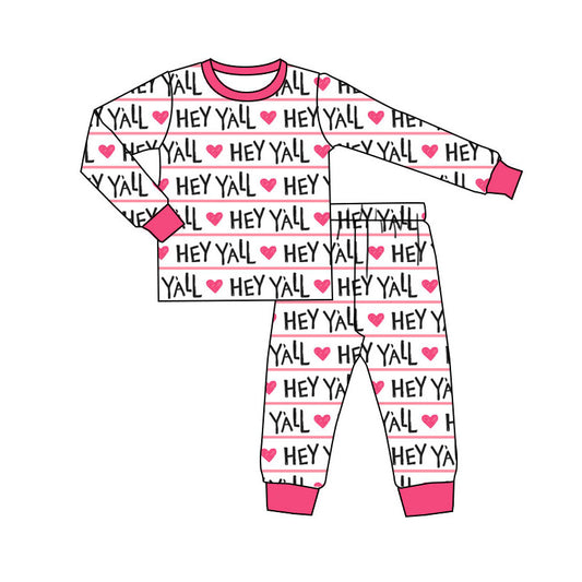 Valentines day kids pajama set wholesal factory price