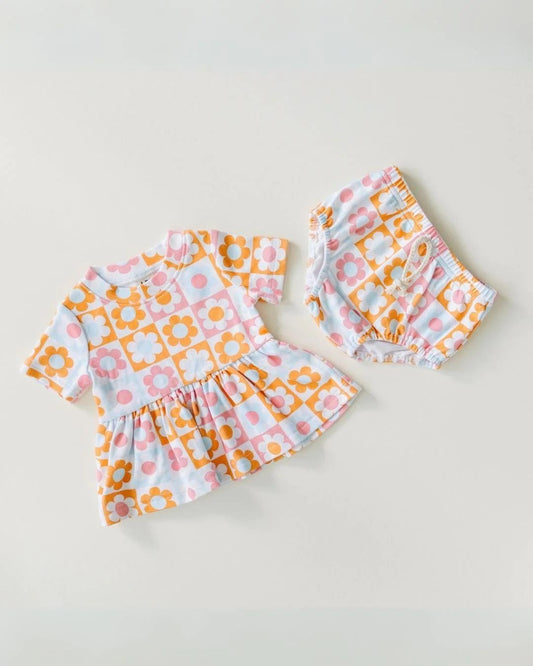 flower girls summer bummies set