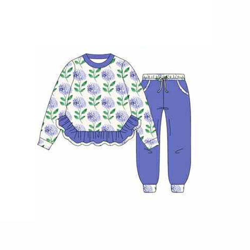 Toddle kids floral top matching pants outfit wholesale baby clothes