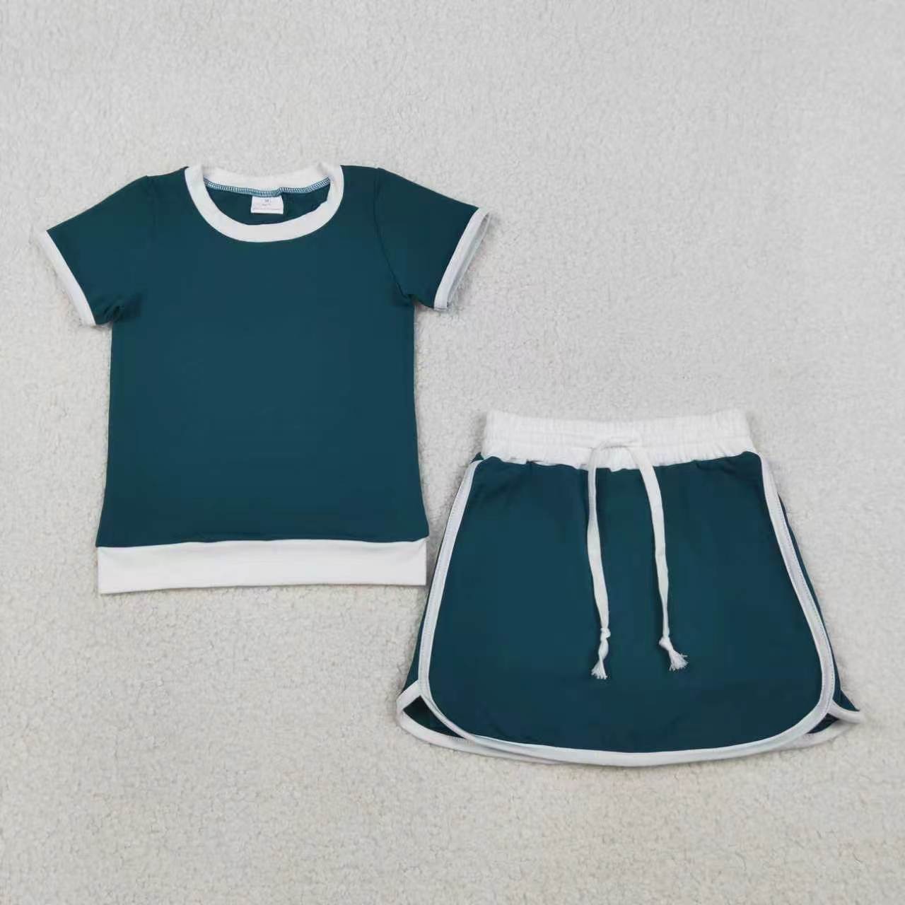 Mommy and me short sleeve cotton skorts outfit