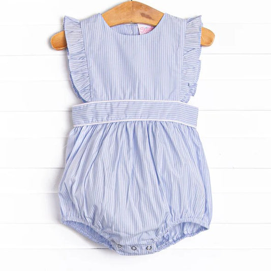 infant baby girls blue stripes romper