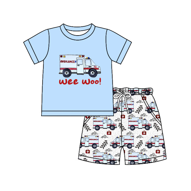 baby  boy custom Ambulance outfit