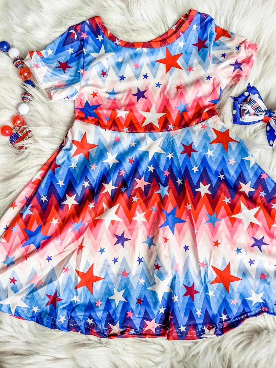 infant baby girsl wholesale july 4th dress