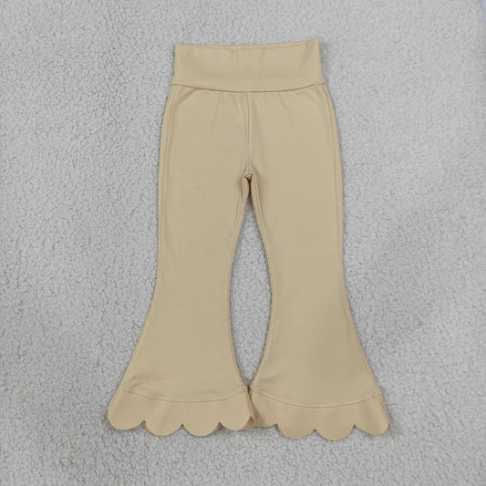 Cream color girls scalloped bell bottoms