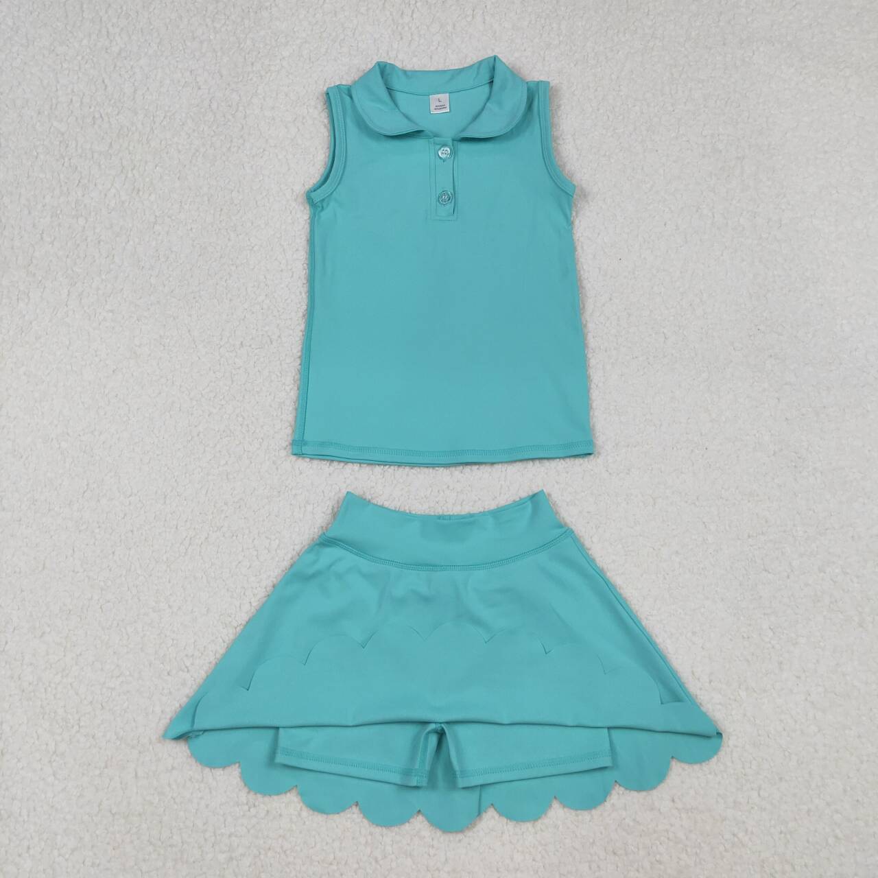 Baby girls blue color yoga active wear two pieces outfit