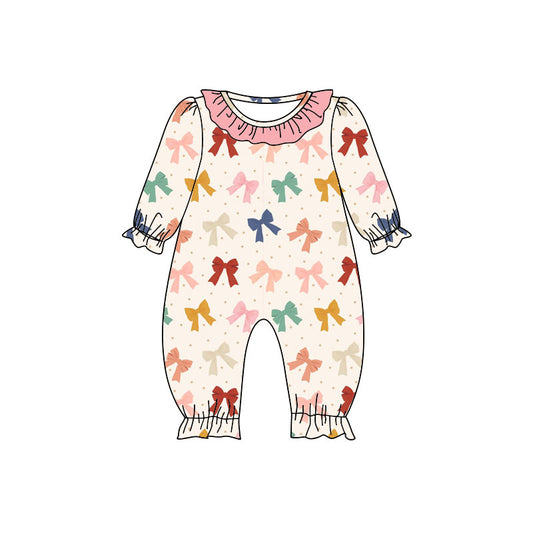 Colorful bow toddle baby girls summer  romper