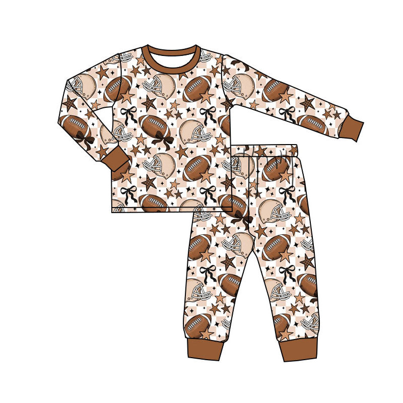 Football design kids pajama set wholesal factory price