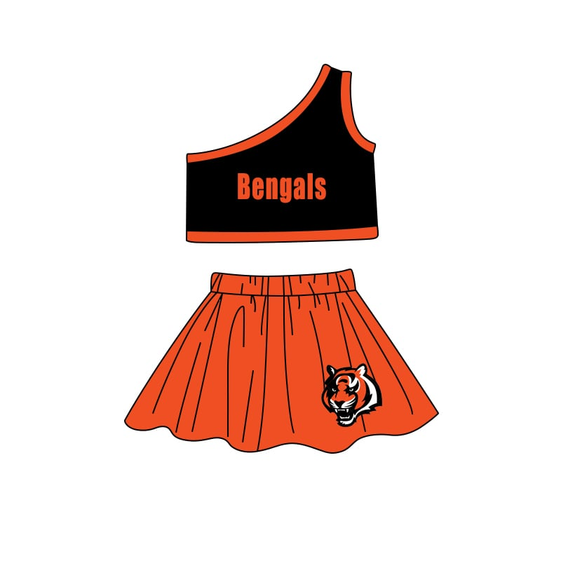 baby girls cheer skirt 2pcs outfit