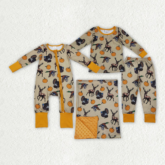 Turkey deer duck design Thanksgiving long sleeve matching outfit