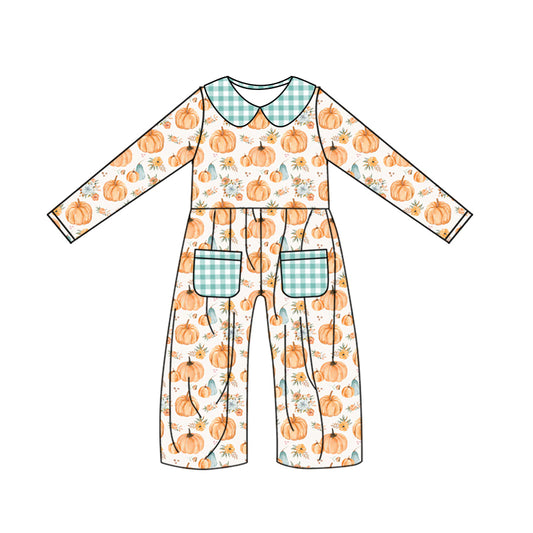 baby girls wholesale fall pumpkin jumpsuit