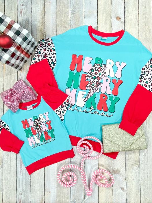 infant baby girls merry christmas shirt top