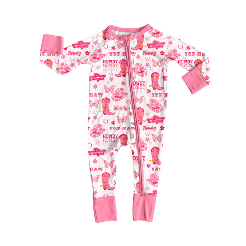 Western boots toddle baby long sleeve romper