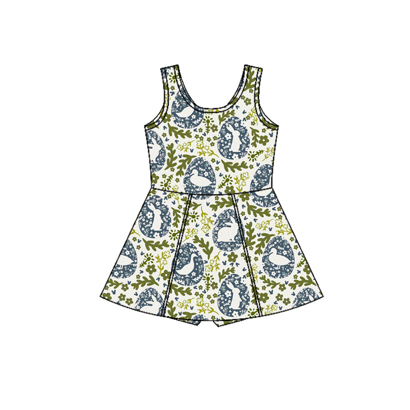 wholesale kids clothes custom Easter bunny design dress