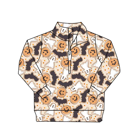 baby boy halloween pumpkin ghost long sleeve pullover
