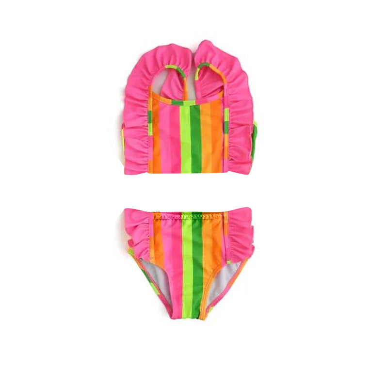 rainbow stripes baby girls wholesale summer swimwear