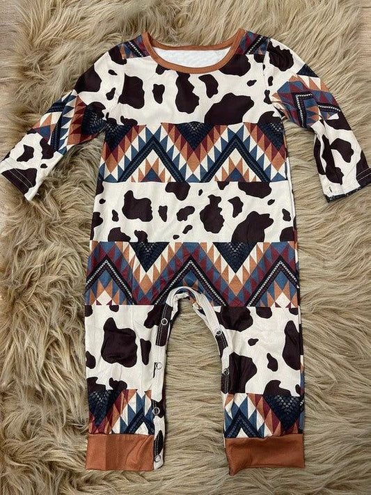 cowboy western long sleeve romper