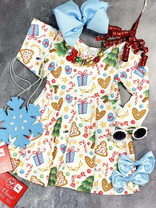baby girl Christmas  gift candy cane dress