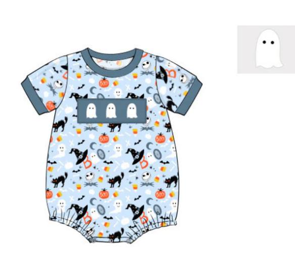 Toddle boy Halloween cat pumpkin ghost long sleeve romper