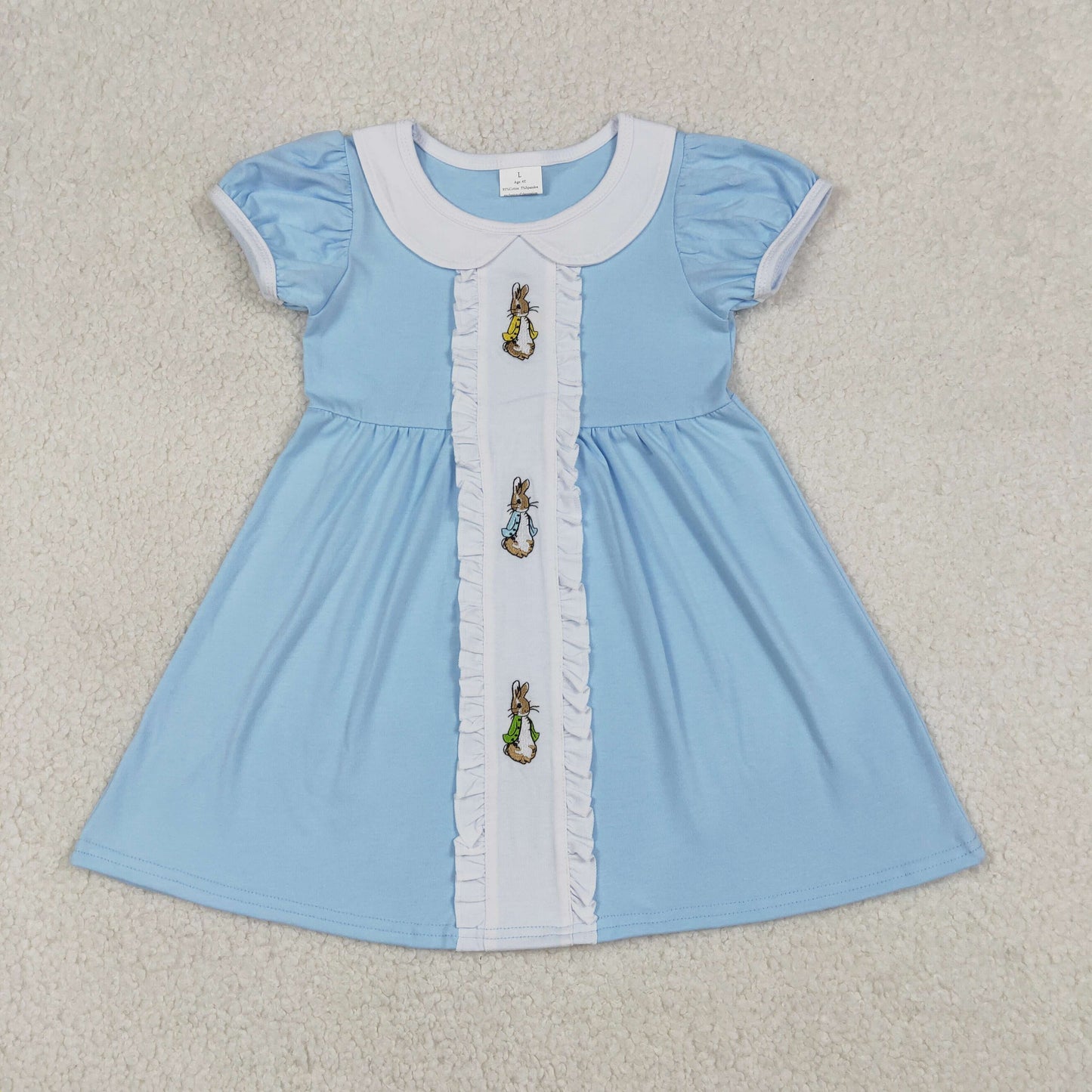 Embroidery Easter  bunny kids girls holiday dress