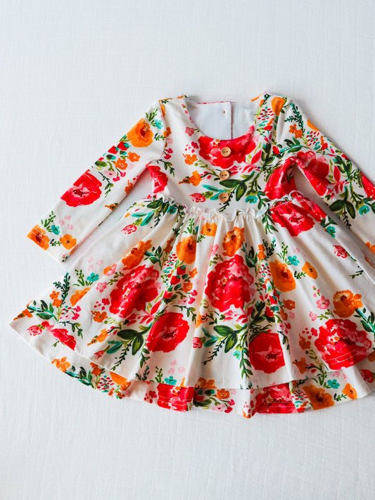 Wholesale kids girls floral boutique dress