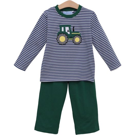 Baby boy farm tractor long sleeve matching clothes