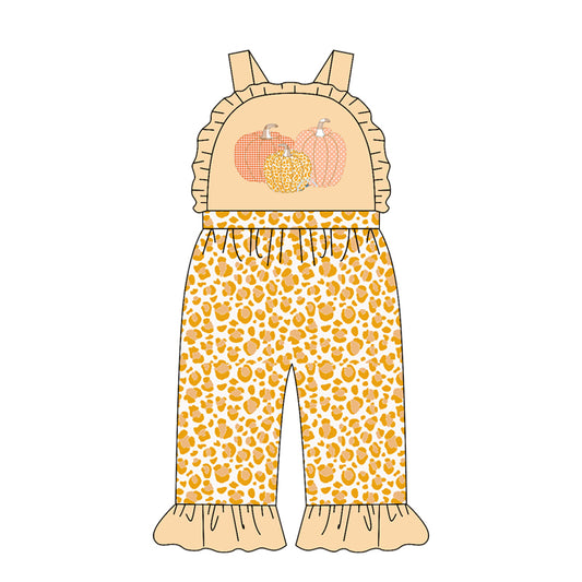 toddle girls fall pumpkin design jumpsuit wholesale factory price