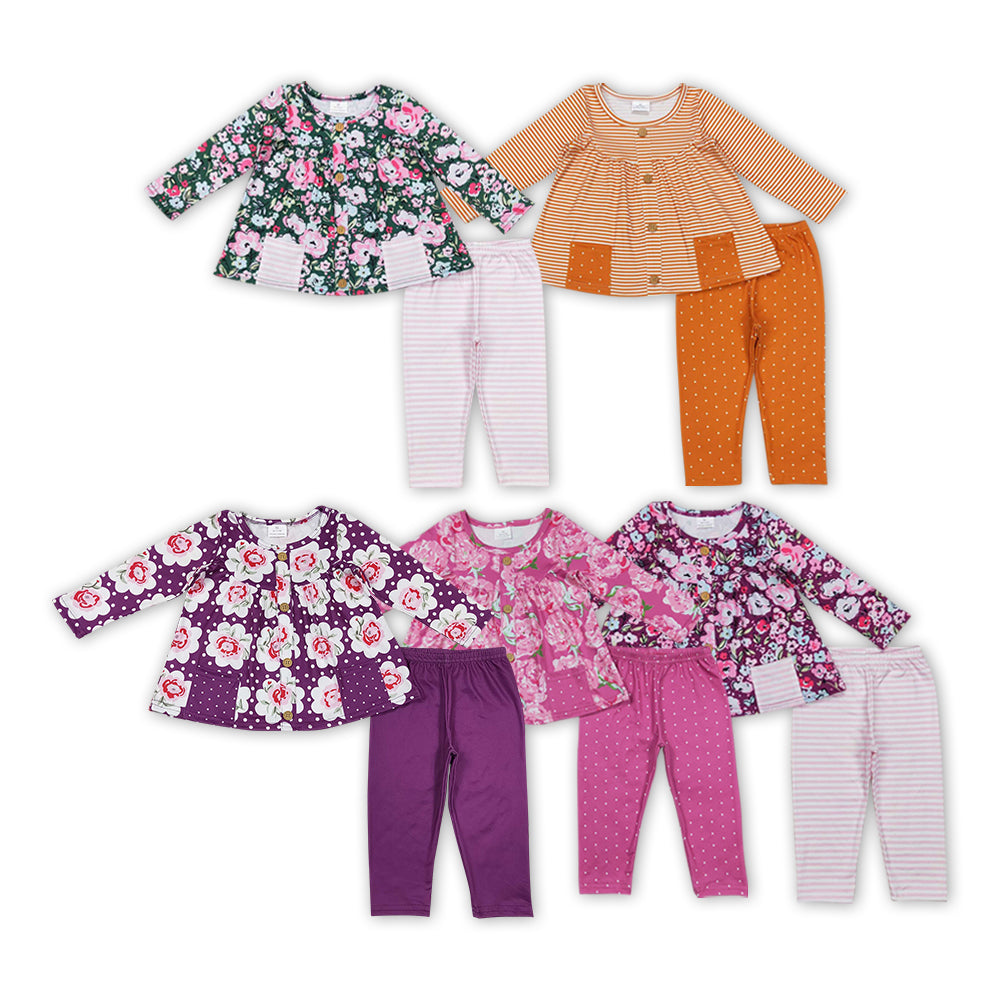 best sister Baby girls floral boutique floral clothes outfit