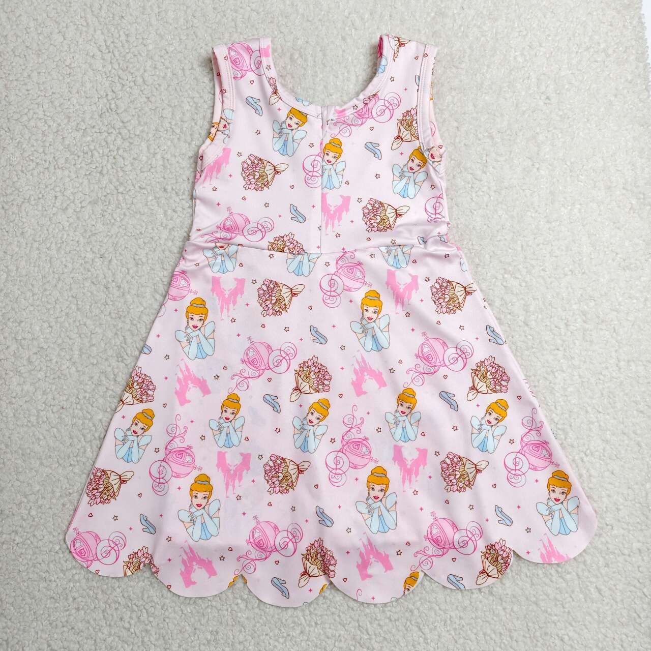 Princess print girls summer yoga dress