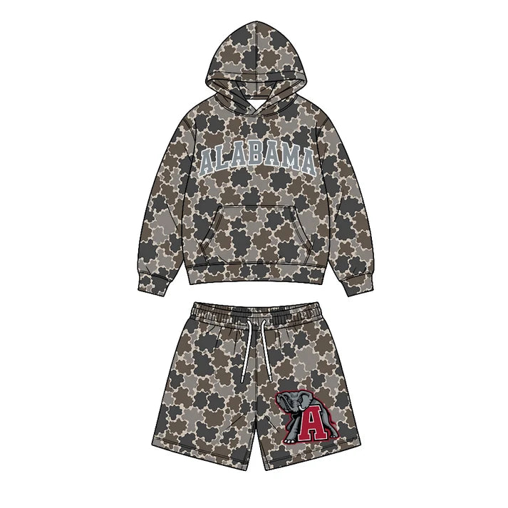 Custom team Alabama hoodie top matching shorts boy summer outfit