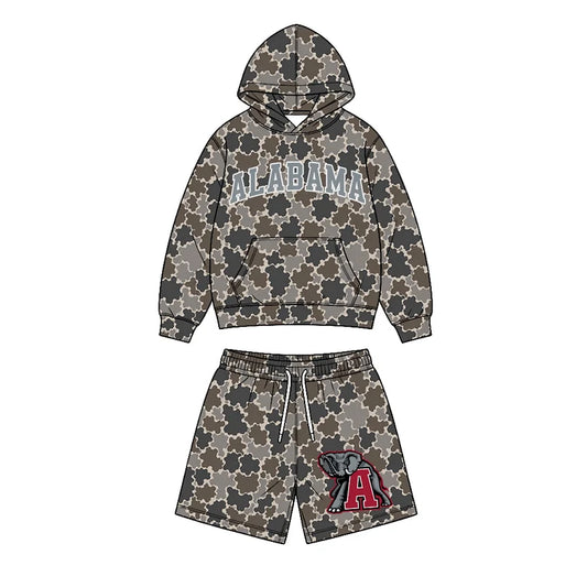 Custom team Alabama hoodie top matching shorts boy summer outfit