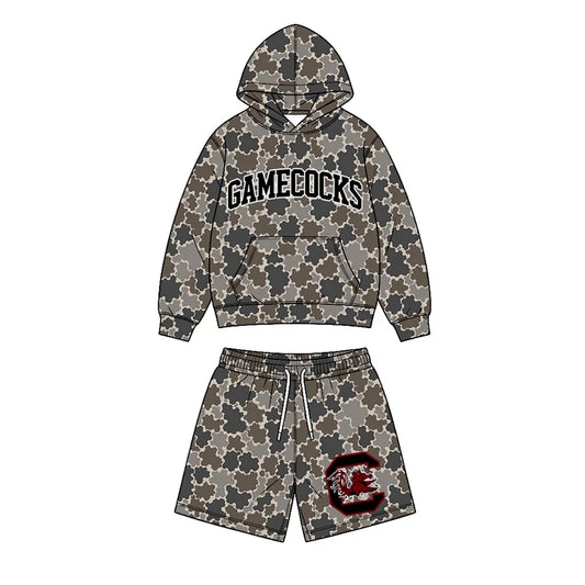 Custom team gamecocks hoodie top matching shorts boy summer outfit