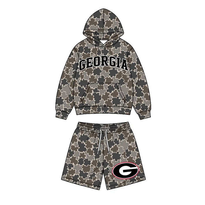 Custom team georgia hoodie top matching shorts boy summer outfit
