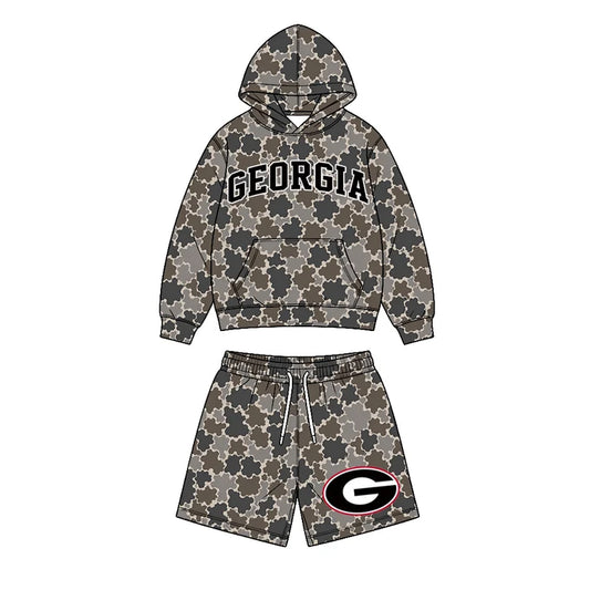 Custom team georgia hoodie top matching shorts boy summer outfit