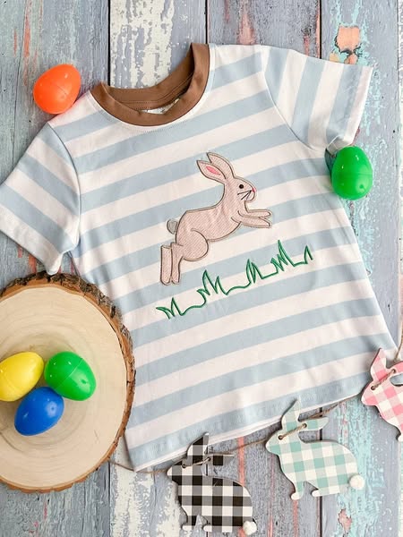 baby boy short sleeve easter bunny top